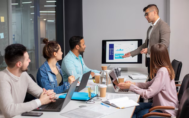 Business professionals in a negotiation meeting
